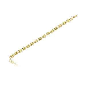 Pulseira de riviera cravejada de zircônia citrino banho em ouro 18k