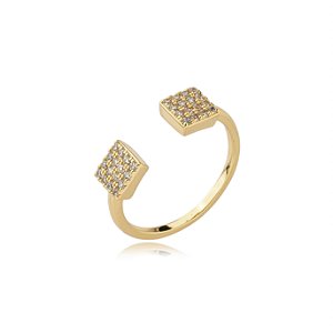 Anel com zirconia cristal banho em ouro 18k