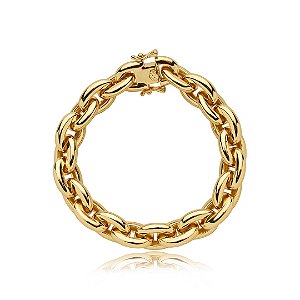 Pulseira dourada lisa banho em ouro 18k
