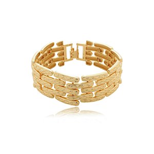 Pulseira dourada lisa banho em ouro 18k