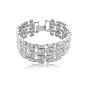 Pulseira lisa banho em rodio branco