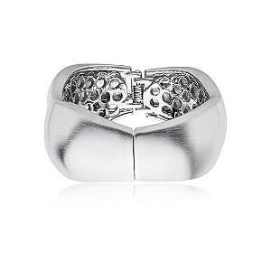 Bracelete liso acetinado banho em rodio branco