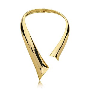 Colar de aro liso banho em ouro 18k