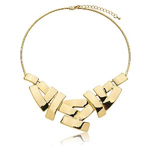 Colar de aro liso banho em ouro 18k