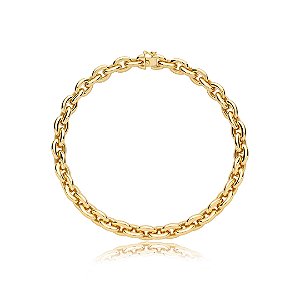 Colar de corrente liso banho em ouro 18k