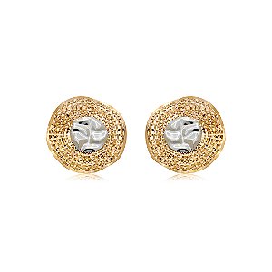 Brinco de flor liso banho duplo