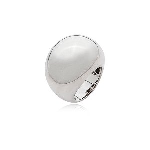 Anel liso banho em rodio branco