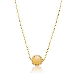 Colar de canutilho liso banho em ouro 18k
