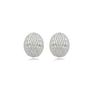 Brinco de base liso banho em rodio branco