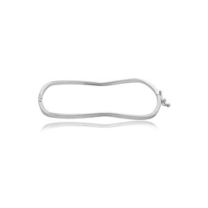 Bracelete liso banho em rodio branco