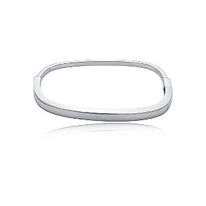 Bracelete liso banho em rodio branco