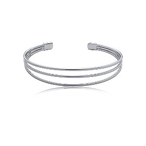 Bracelete liso banho em rodio branco