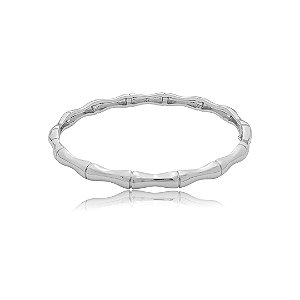 Bracelete liso banho em rodio branco