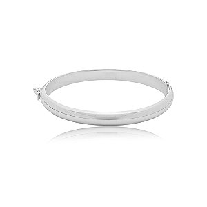 Bracelete liso banho em rodio branco
