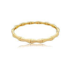 Bracelete dourado liso banho em ouro 18k