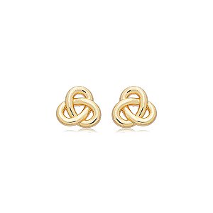 Brinco dourado liso banho em ouro 18K