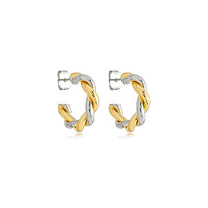 Brinco de argola liso banho duplo