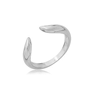 Anel liso banho em rodio branco