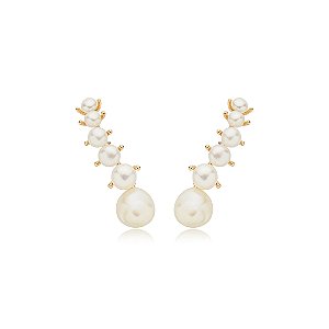 Brinco de pérola banho em ouro 18k