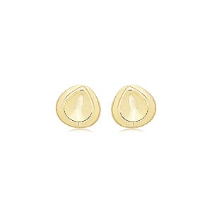 Brinco de gota liso banho em ouro 18k