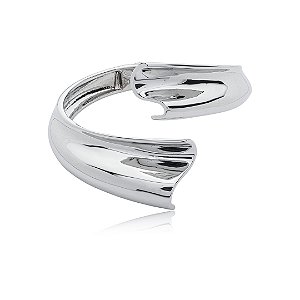 Bracelete liso banho em ródio branco