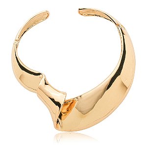 Colar aro liso banho em ouro 18k