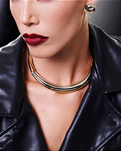 Colar de aro liso com banho duplo