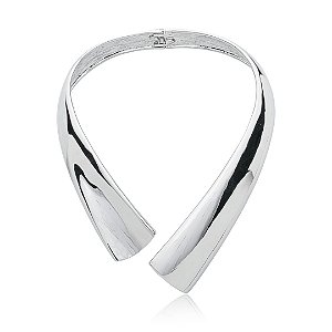 Colar de aro liso banho em ródio branco