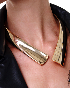 Colar de aro liso banho em ouro 18k