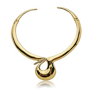 Colar de aro liso banho em ouro 18k