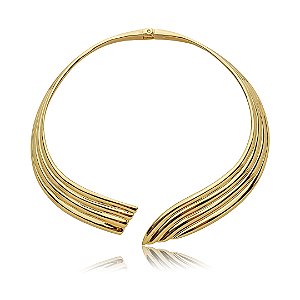 Colar aro liso banho em ouro 18k