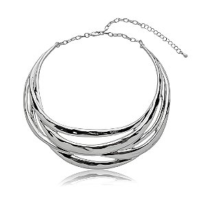 Colar aro liso banho em ródio branco