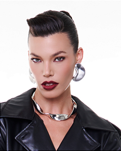 Colar de aro liso banho em ródio branco