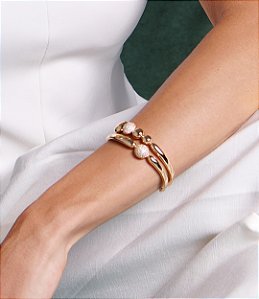 Bracelete cravejado de zircônia cristal banho em ouro 18k