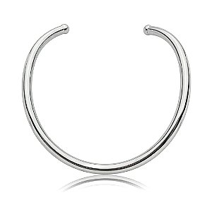 Colar de aro liso banho em ródio branco