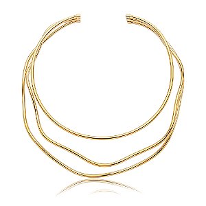 Colar de aro dourado banho em ouro 18k