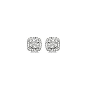 Brinco de base cravejado de zircônia cristal banho em ródio branco
