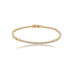 Pulseira cravejada de zircônia cristal banho em ouro 18k