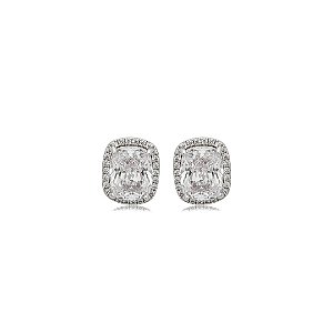 Brinco de base cravejado de zircônia cristal banho em ródio branco