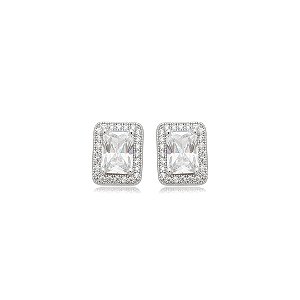 Brinco de base cravejado de zircônia cristal banho em ródio branco