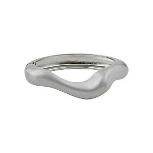 Bracelete liso acetinado banho em ródio branco