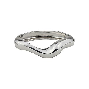 Bracelete liso banho em ródio branco