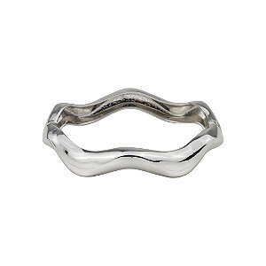 Bracelete liso banho em ródio branco