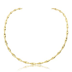 Colar de aro dourado banho em ouro 18k