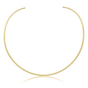 Colar de aro dourado acetinado banho em ouro 18k