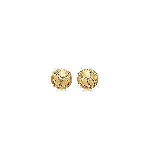 Brinco de base cravejado de zircônia cristal banho em ouro 18k