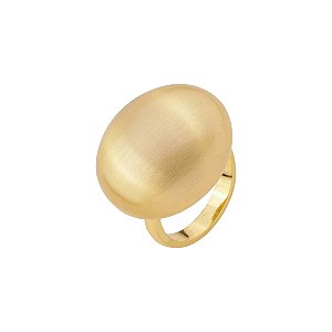Anel dourado liso acetinado banho em ouro 18k
