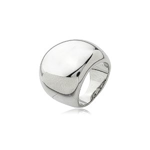 Anel liso banho em ródio branco