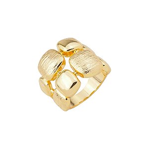 Anel liso banho em ouro 18k