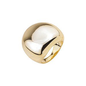 Anel dourado liso banho em ouro 18k